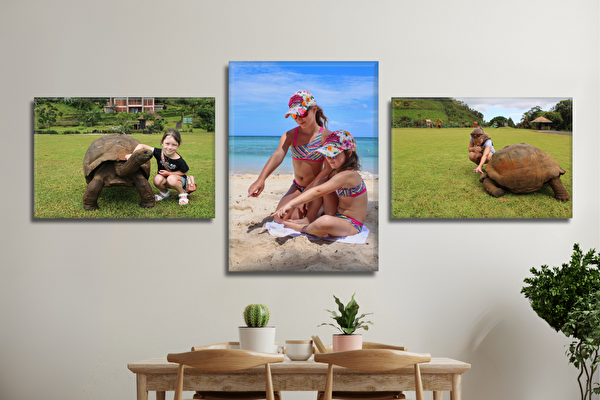 Fotoobrazy zestaw 3 sztuki (2x - 60x40 cm, 1x - 70x50 cm) z własnymi zdjęciami