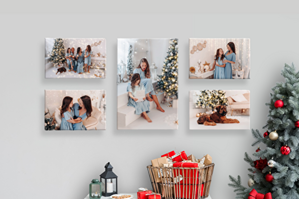 Fotoobrazy zestaw 5 sztuk (1x - 45 x 30 cm, 4x - 30 x 20 cm) z własnymi zdjęciami
